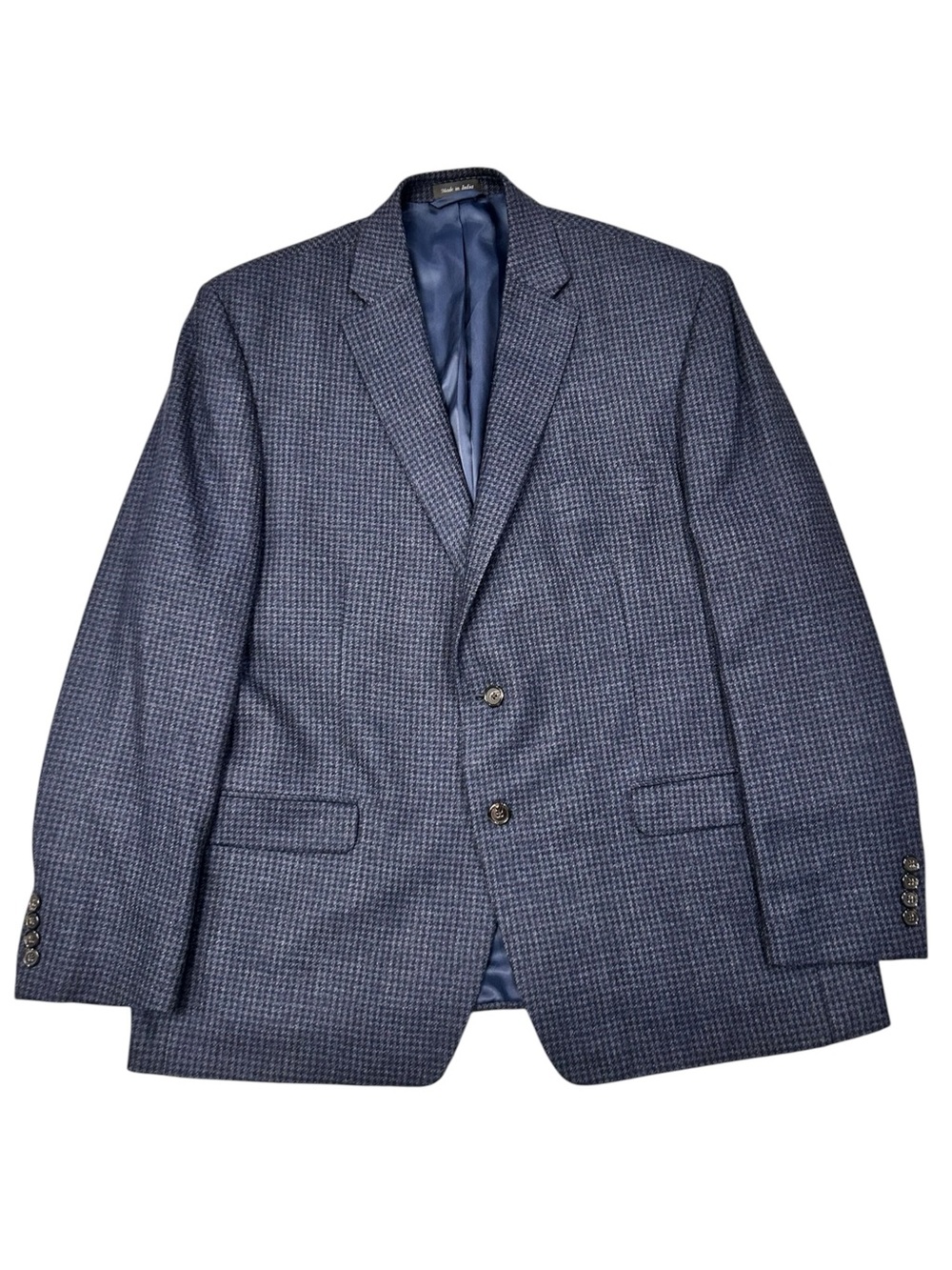 Lauren Ralph Lauren Men's Blazer Blue Wool Houndstooth 46R Business Casual